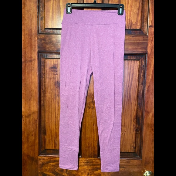 LuLaRoe Lilac Purple Heather/Pinkish-Purple Heathered OS Leggings - Picture 3 of 13